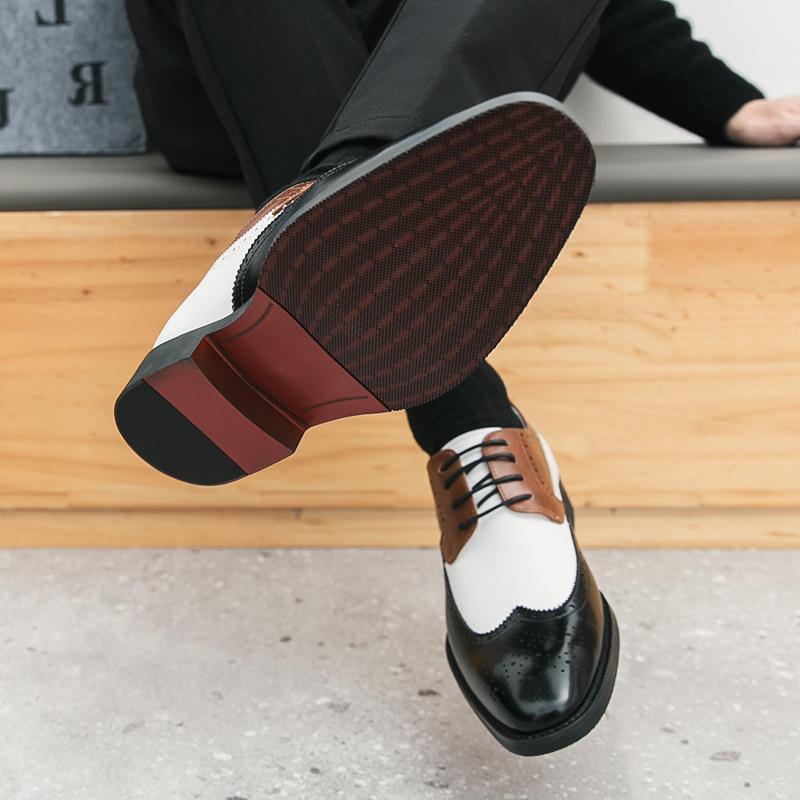 Luxury Men Classic Block Shoes Men Lace Up Business Comfortable Brand Leather Shoes Men Gentlemen Banquet Formal Shoes 38-46