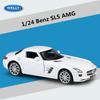 Welly 1/24 Mercedes Benz SLS AMG Alloy Sports Model Diecasts Metal Racing Car Vehicles Model Simulation Collection Kids Toy Gift