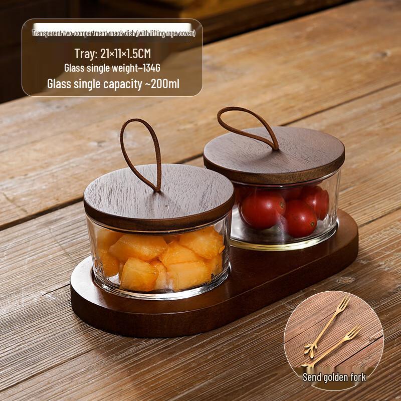 Acacia Wood Snack & Fruit Tray Set 1 set