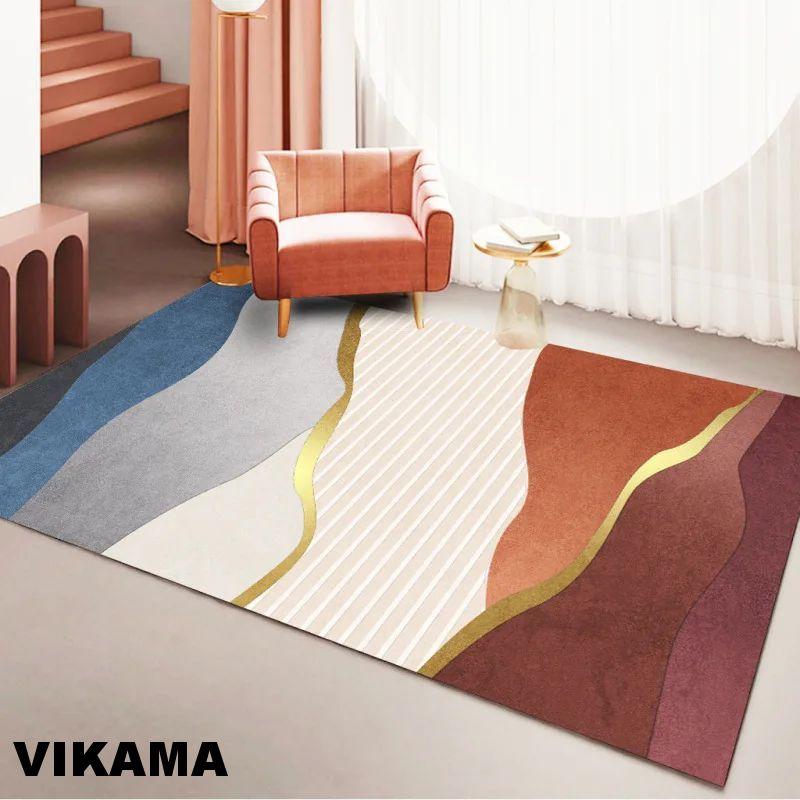 Crystal Velvet Light Luxury Scandinavian Simple Style Living Room Carpet Modern Simple Sofa Coffee Table Rug Bedroom Mat