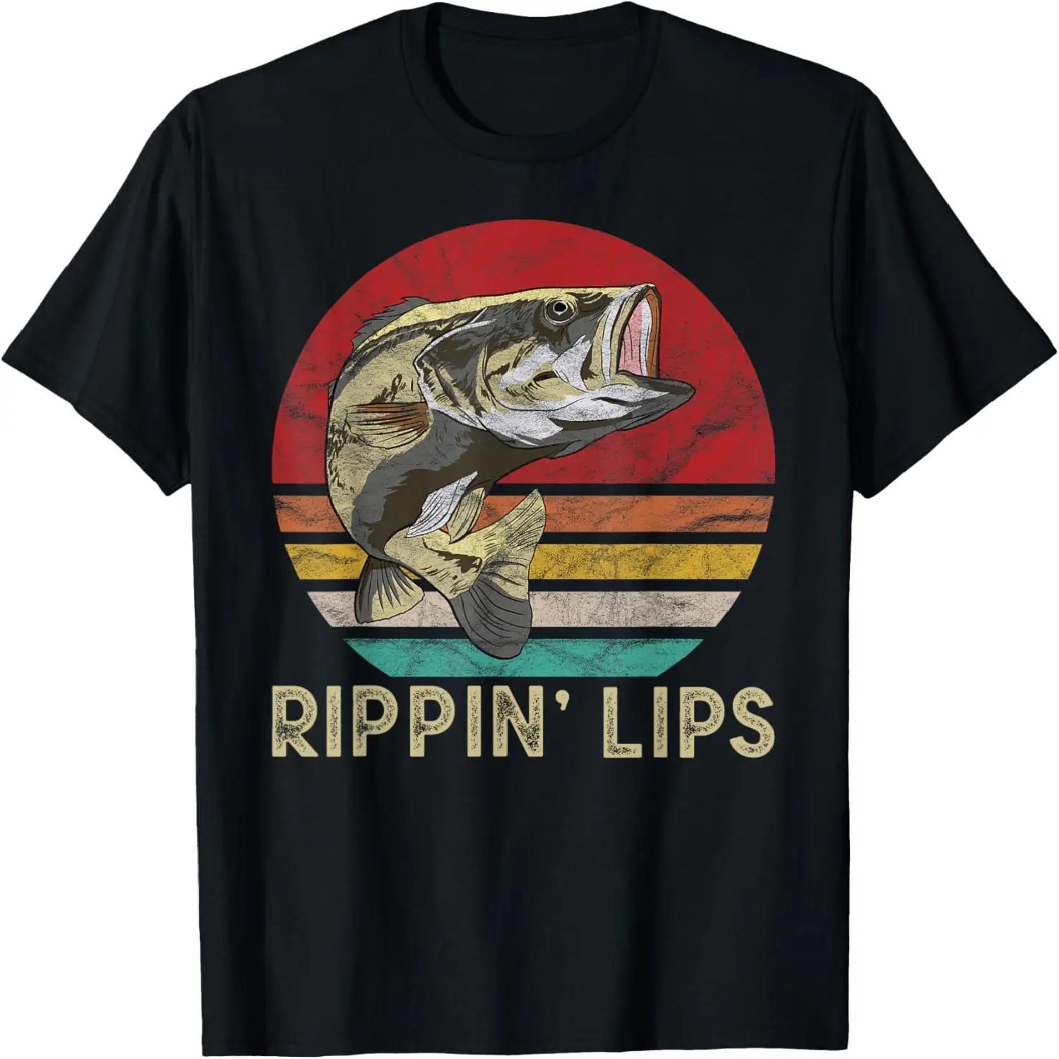 

Rippin Lips Retro Vintage Bass Fishing Gifts T-Shirt S чёрный