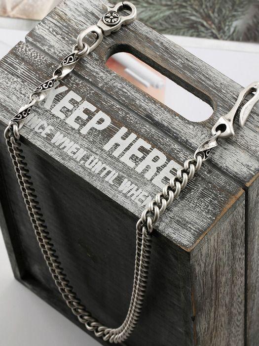 SHOVEOFF SVC-515 Античное серебро Крючок-подвеска Ручная работа Цепь для брюк Key holder
