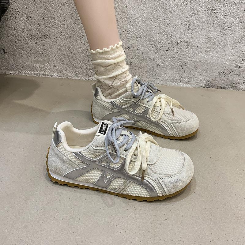Height-increasing sports moral training shoes women's summer fashion mesh lace-up new breathable 2025 casual versatile Forrest Gump shoes