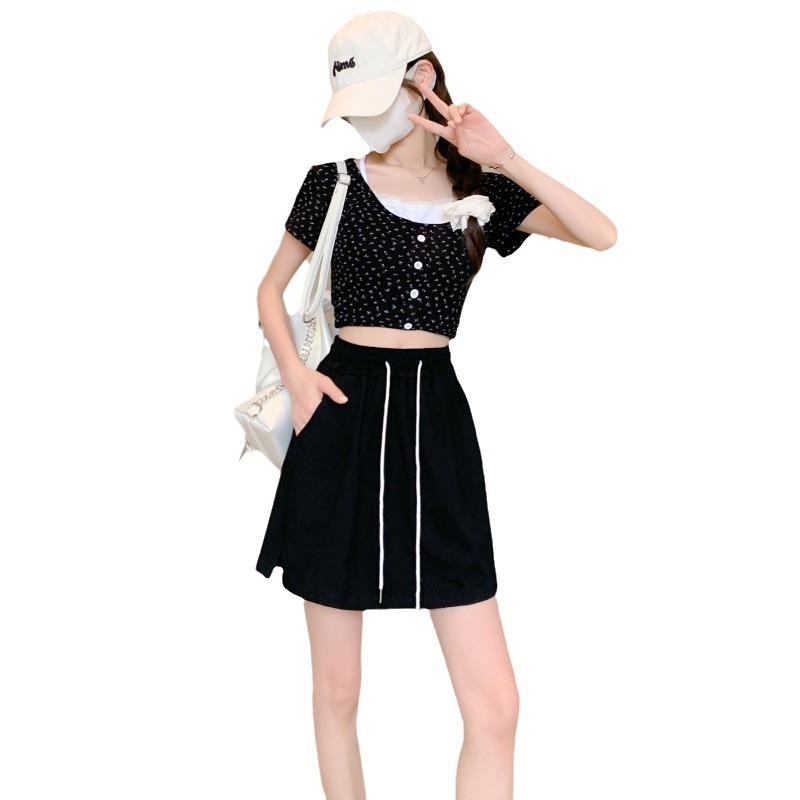 Pure cotton five-point sports shorts women's summer thin ballet culottes high waist and thin versatile wide-leg shorts