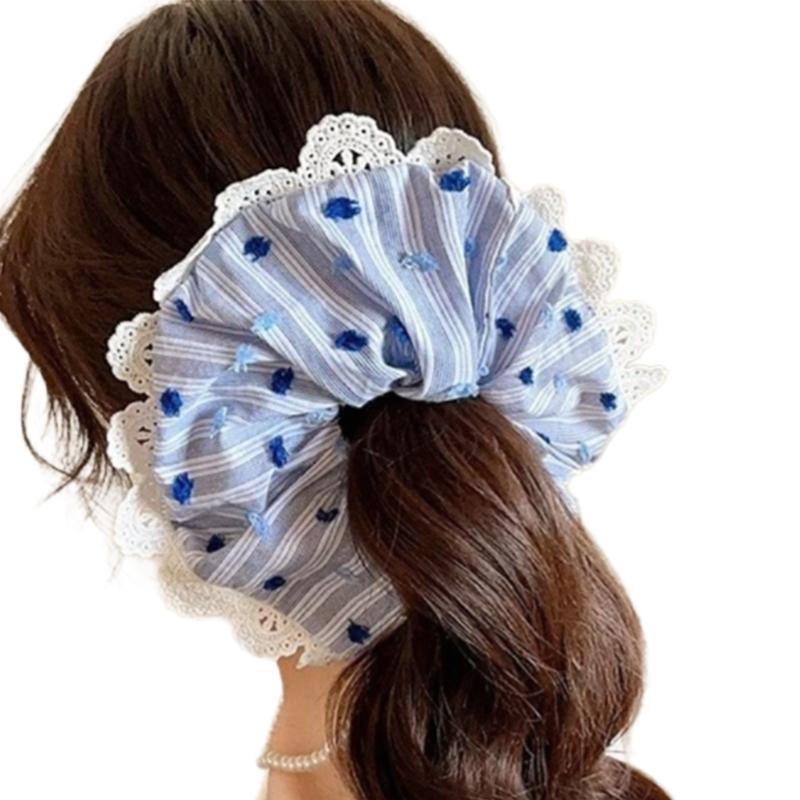 Lace Hair Rope Hair Bun Scrunchies Elastic Hair Rope Big Hair Scrunchy Heavy Duty HairBands Female Accessories