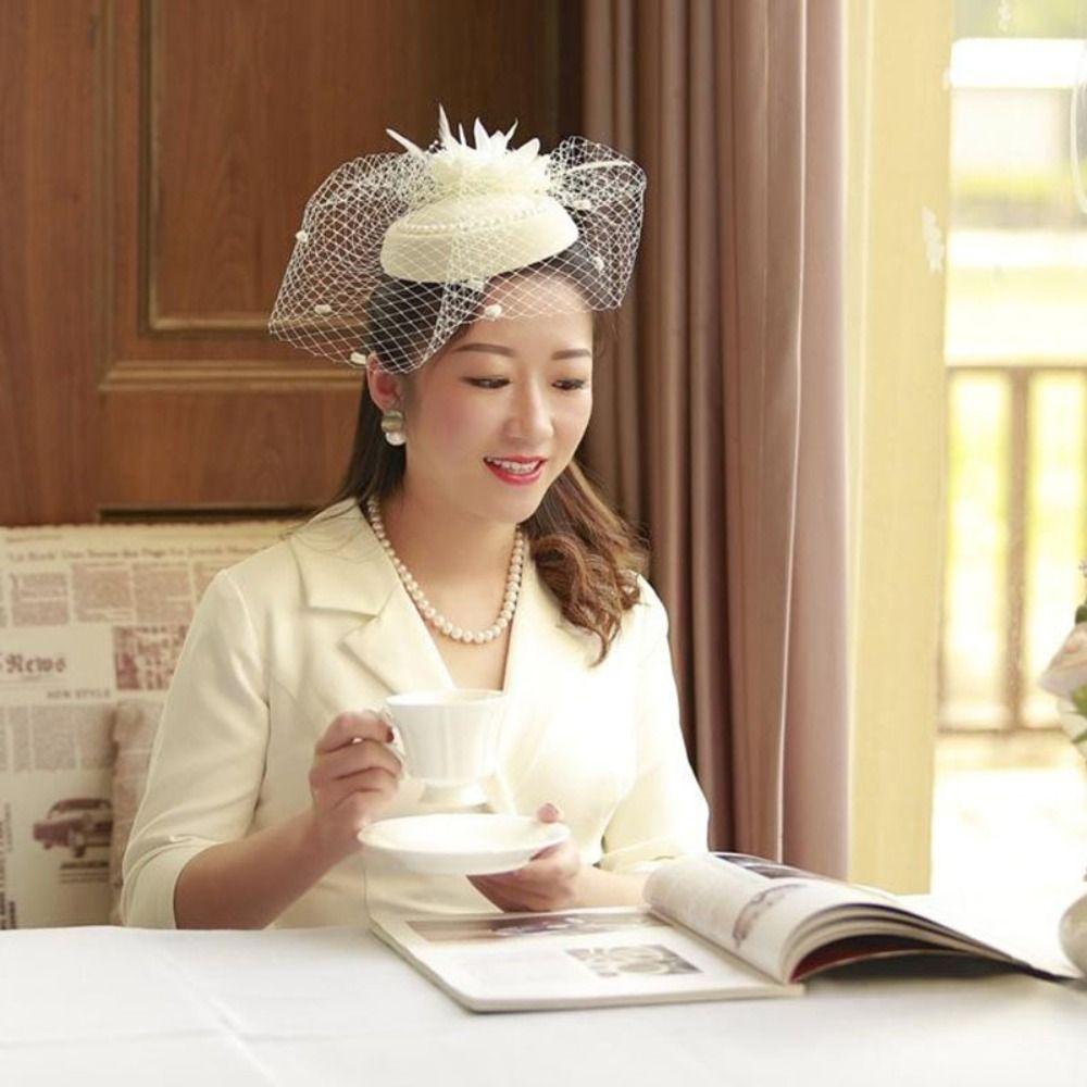 Net Mask Wedding Fascinator Birdcage Veil Hat Hair Accessories Black Veil Top Bridal Face Veils