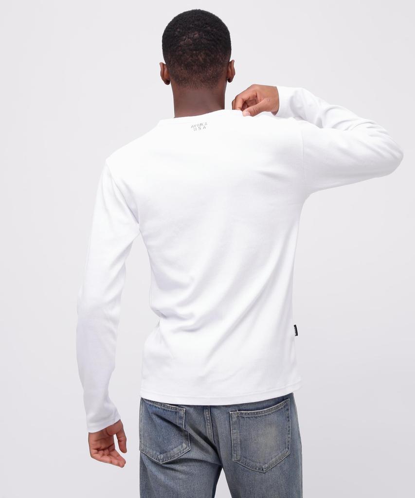 Avirex Daily Rib Henley Neck Tee and Odor Size Size White (Antibacterial Resistant) Men's Large, 6153482,