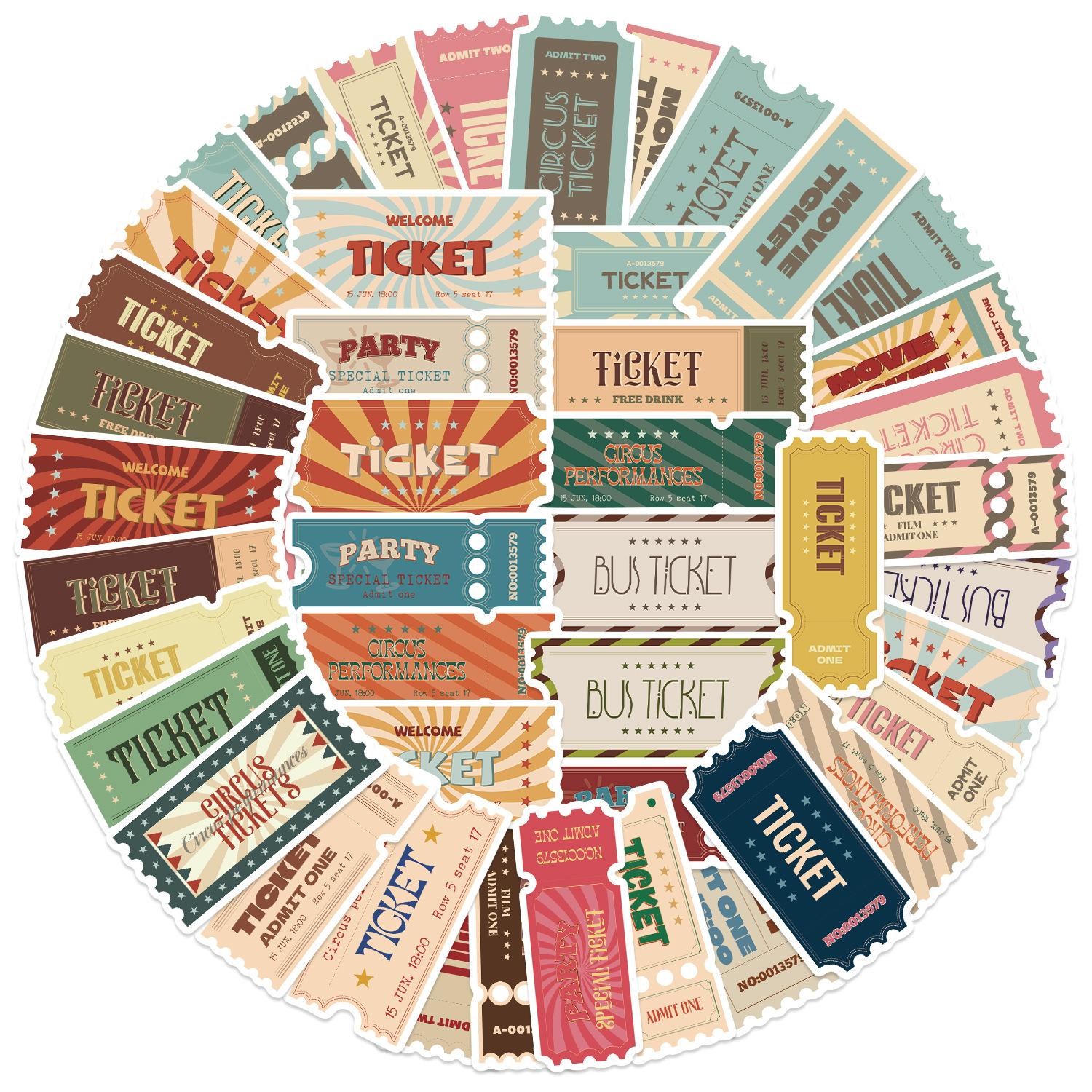 

50 Retro Stamp Stamps Stickers Doodle Stickers Decorate Guitar Notebook Suitcase DIY Waterproof Stickers