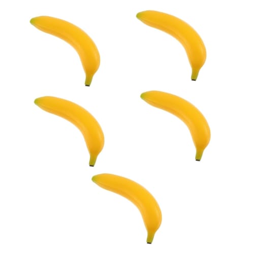 NUOLUX 5-Piece Simulation Banana Fruit Sandbox, Hand Percussion Instrument, Fake Fruit Bananas, Hand Percussion Fruit Shaker, Simulated Fruit Maracas,