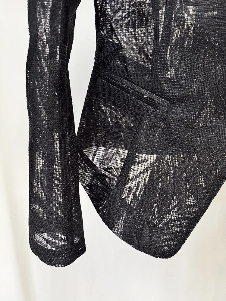 In Stock: 2026 Spring/Summer Slim-Fit Embroidered Mesh Jacket