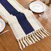 Bohemian Table Runner Striped Table Runner with Tassels Rustic Fringed Table Runner for Home Farmhouse Dining Table Decor