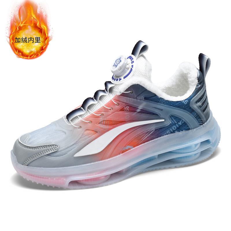 

Мужские туфли с поворотной пряжкой зима 2025 новые бархатные утолщенные теплые хлопковые туфли молодежные спортивные повседневные папа модные туфли 45