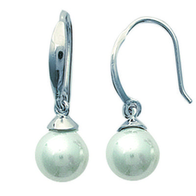[D7063] - Silberne 'Perla' Ohrringe Silberweiß - Perle 6 mm