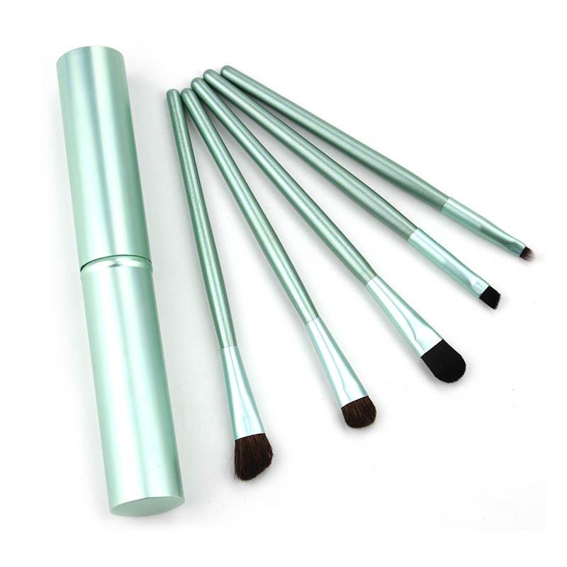 

5 шт. набор кистей для макияжа, тени для век, консилер, брови, губы, растушевка, макияж, кисти для кожи, женский косметический инструмент зелёный