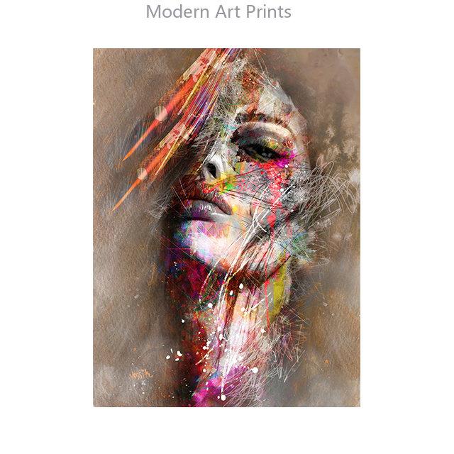 Colorful Woman Portrait Graffiti Art Posters Print Abstract Nordic Girl Canvas Paintings On The Wall Art Pictures for Home Decor