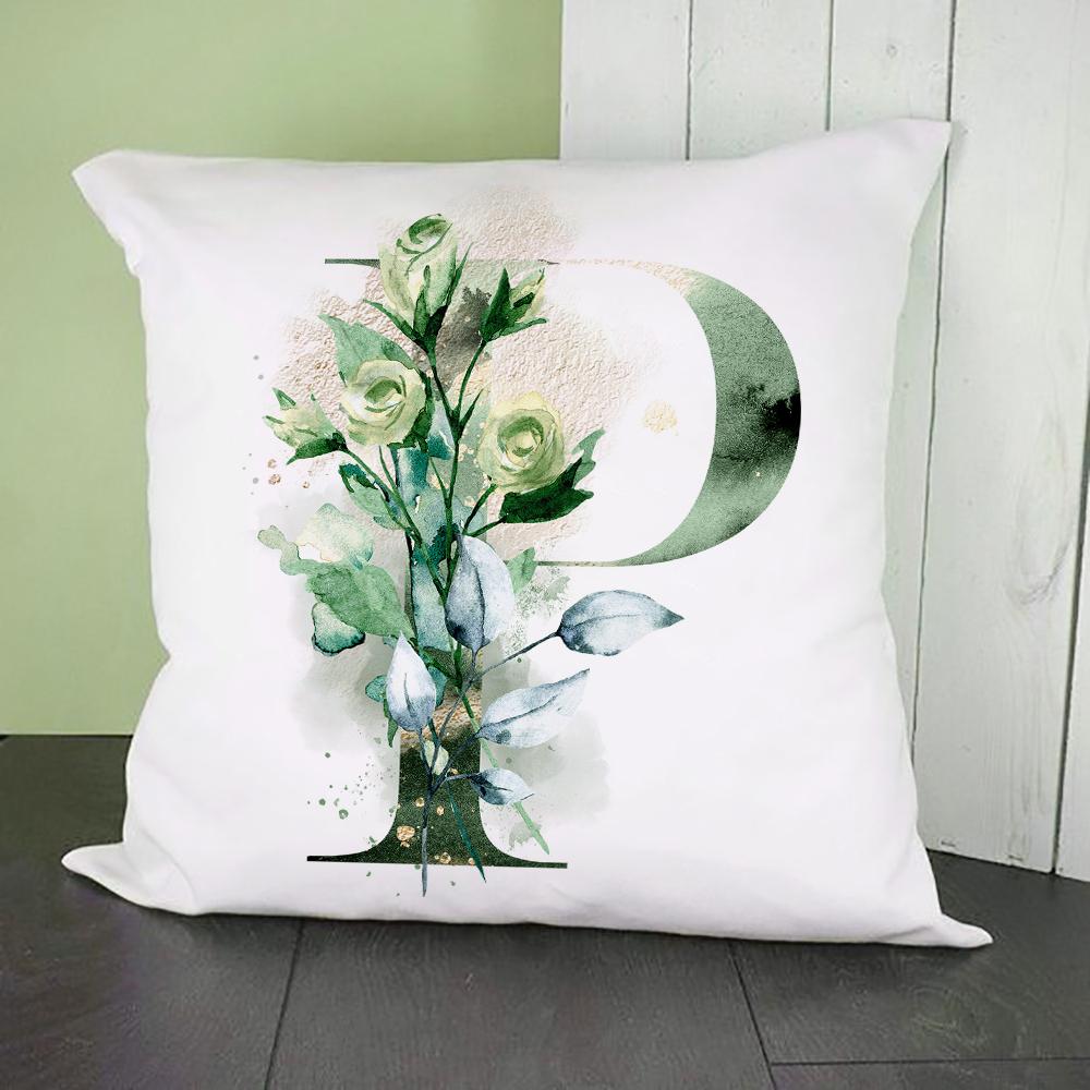 Green Alphabet A B C Printing Pillow Cases Fashion English Letter Home Sofa Living Room Car Decorative Pillowcase Cushion Cover