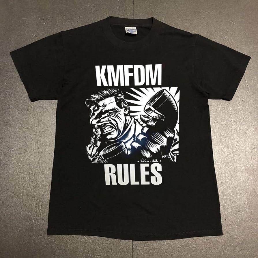Collection KMFDM Band 100% Cotton Black Short Sleeve Shirt CL793 XXXXL