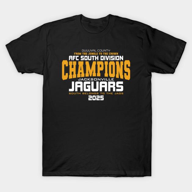 

Men Black Print T-shirt Jaguars 2025 Divsion Champions No-Cut Transfer Paper Print Cotton Tshirt M чорний