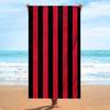 Bold Faded Red and Black Striped Beach Towel Microfiber Soft Quick Drying Bath Towel for Swimming Modern Textile Design