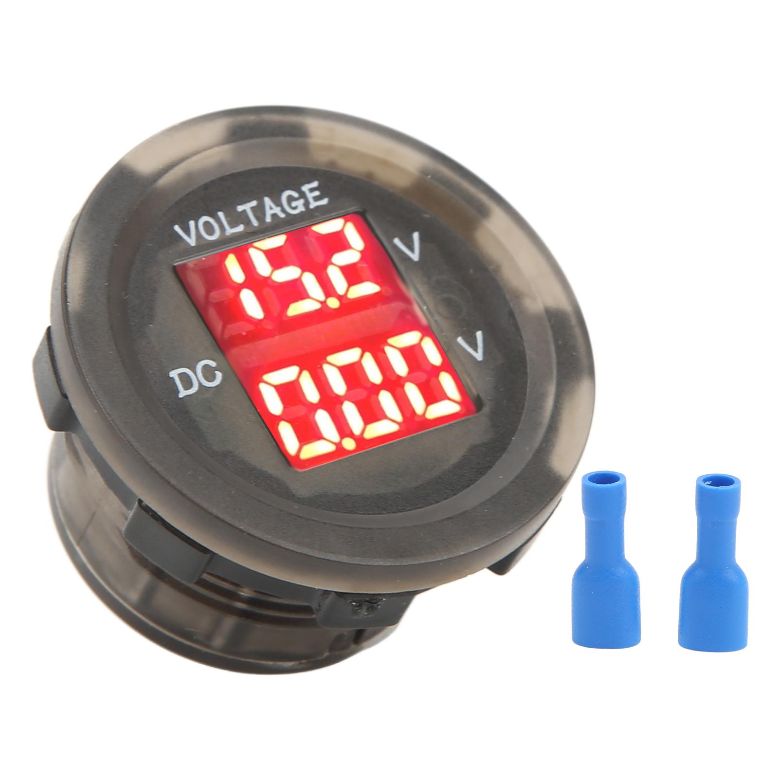 

LED Car Voltmeter Digital Display 1224V Waterproof Universal Double Voltage Gauge for Vehicles
