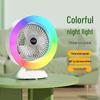JIEBO S27 USB Schreibtischventilator mit bunten LED-Leuchten