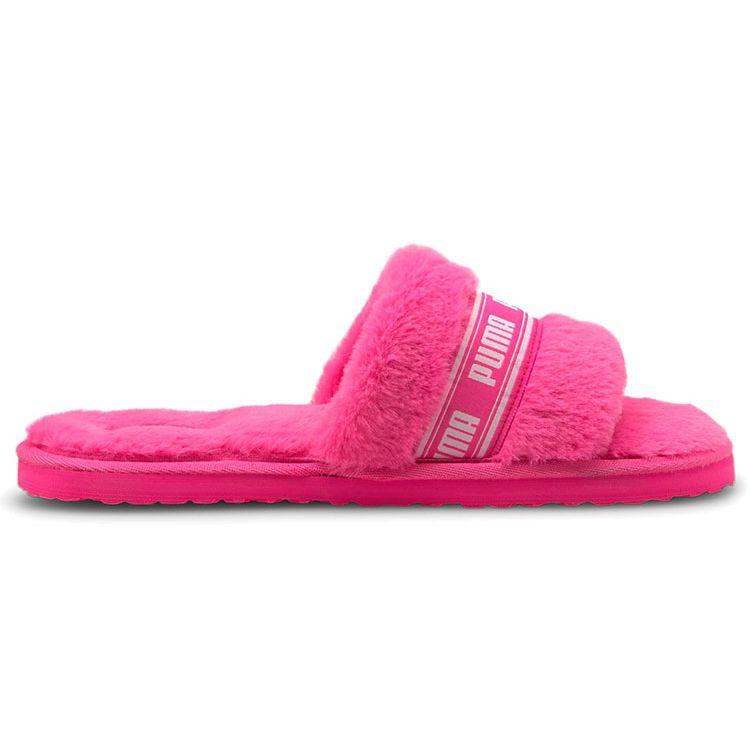 Puma Fluff Slide Fluo Pink Women Sneakers White 384937-03