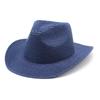 New American straw hat, western denim warped edge, spring and summer thin top hat performance jazz hat, beach hat