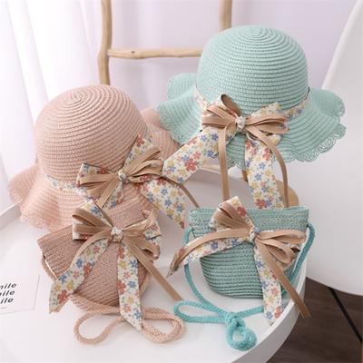 Big Brim Kids Straw Hat Bag Cute Baby Accessories Holiday Sun Hat  Children Girls