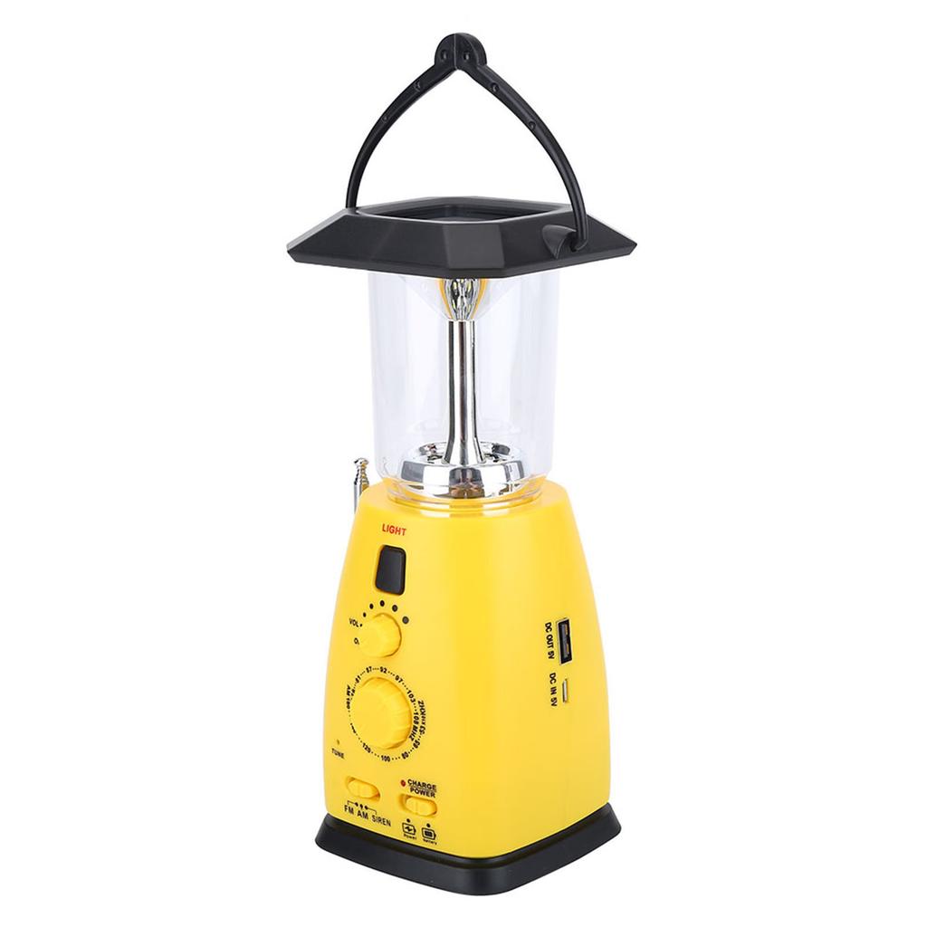 Hand Crank Solar Power LED Camping Emergency Flashlight Torch Lamp Phone Charger