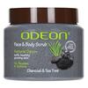 ODEON Charcoal & Tea Tree Oil Body Scrub (300ml) | Face Scrub for Oily Skin | Body Scrub to Fight Body Odour & Bacteria | Gentle Exfoliating Scrub