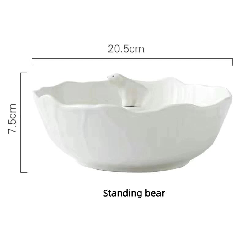 Large Ceramic Bowl with Polar Bear Design – Breakfast, Noodles, Salad