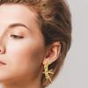 Stainless Steel Ear Studs Gold Plated Stereoscopic Bird Shaped Earrings Jewelry Comfortable Metal Earwear Accessories