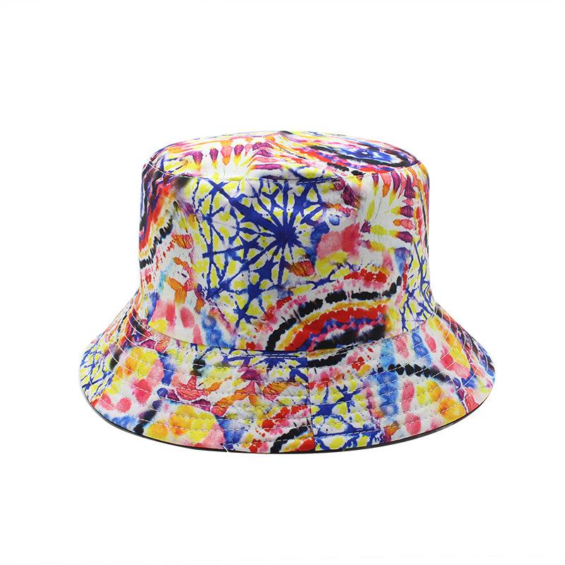 Cotton Double-Sided Fisherman'S Hat Children'S Spring And Summer Trendy Men'S Versatile Printed Sun Hat Outdoor Street Basin Hat