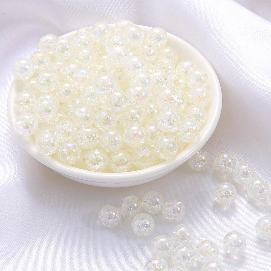 Acrylic AB Crushed Flower Bubble Round Beads for DIY Bracelet Jewelry Making