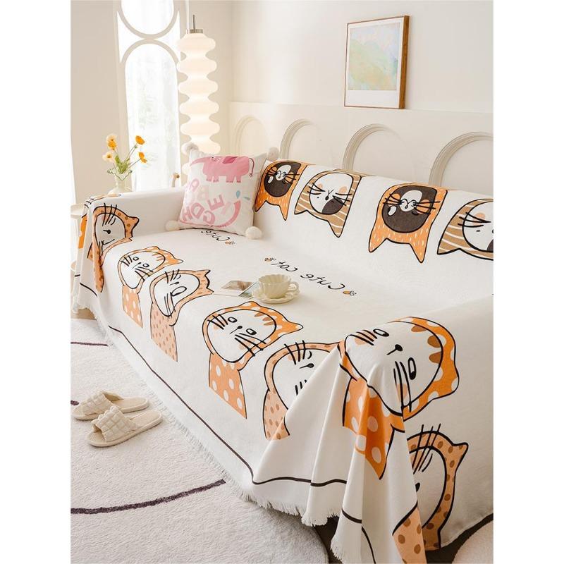 

Милая ткань для чехла на диван Универсальный чехол Плед Ins Стиль Водонепроницаемое полотенце для дивана Все включено Продвинутые комплекты чехлов для дивана Четыре сезона Универсальный 180*130cm