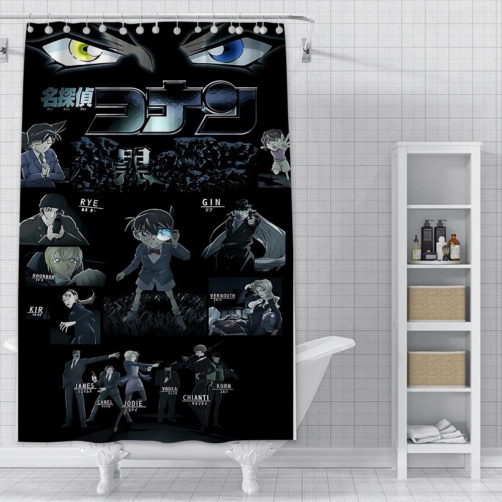 Shower Curtain Waterproof Polyester Fabric Paint Colorful Bath Curtains Detective Conan Home Bathroom Decor Curtain With Hook