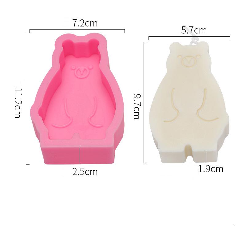 

Силиконовая форма для свечей в виде мультяшного медведя, форма для мыла, сделай сам, колоннообразная голова медведя, геометрическое изготовление свечей, поделки, домашний декор своими руками