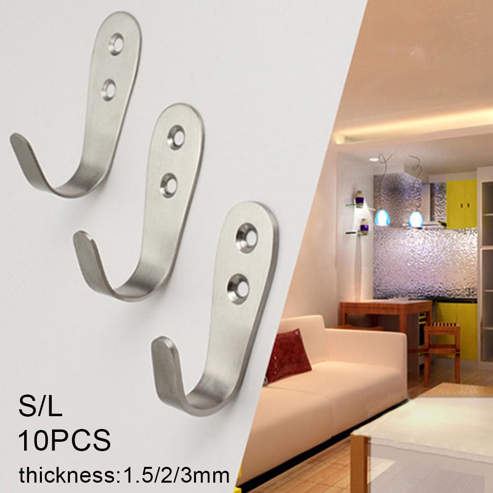 Home useful Hook Creative High quality Hot Rustproof Single hook Solid Stainless Steel Wall mounted 10PCS Coat