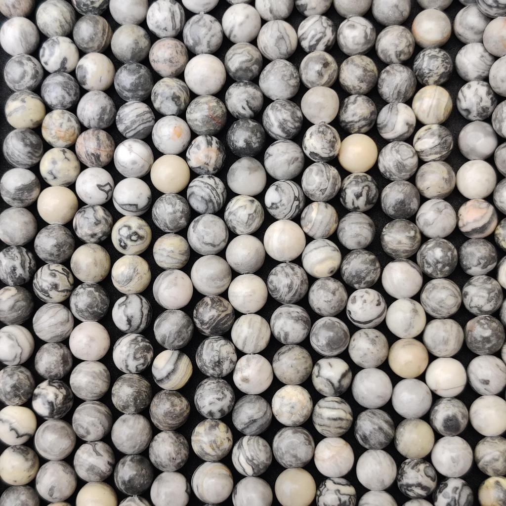 Amazing Matt Gray Map Jasper Natural Gemstone Beads, Loose Gemstone Beads, 6mm 8mm 10mm Smooth Round Beads.