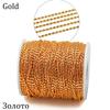 2M/lot Gold Cylindrical Bamboo Beads ball Sausage Chains For DIY Necklaces Bracelet Jewelry Making Supplies Accessories