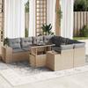 VidaXL Garden Furniture Set with Cushions 9 Pcs Beige Braided Resin 3326770