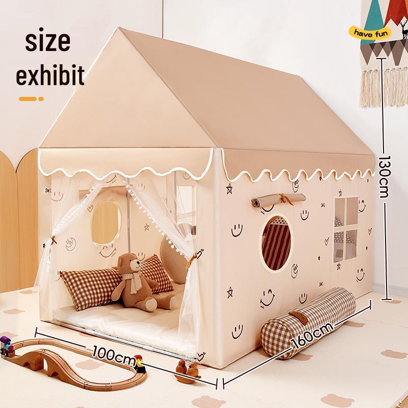 Children's Extra Long Indoor Princess Castle Tent with Mosquito Net