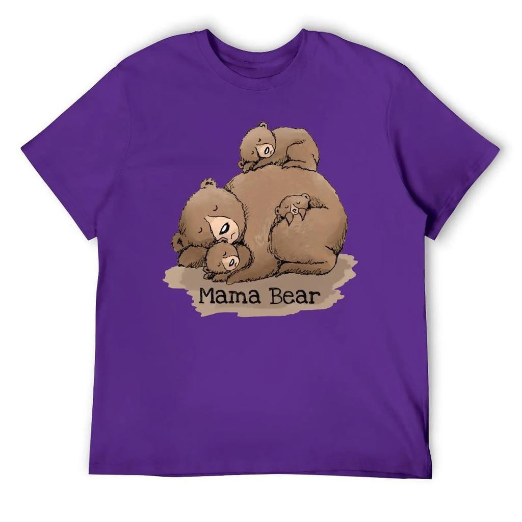 Harajuku Fête des Mères Ours Maman T-shirt Unisexe pour Femmes T-shirts Mouvement Vintage Cool Loisir Taille Eur