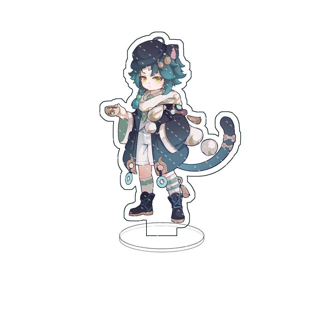Anime Venti Scaramouche Card Cosplay Desktop Decoration Acrylic Standing Plate Gifts