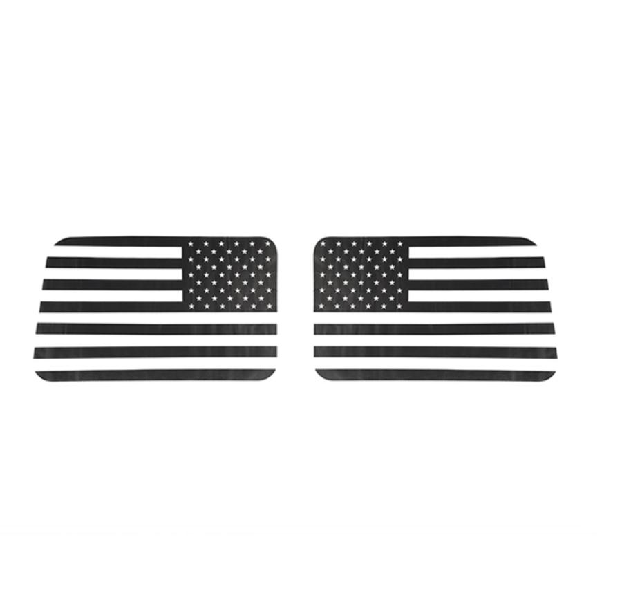 Matte Black American Flag Rear Window Decal For 2018-2022 Jeep Wrangler JL 4Door