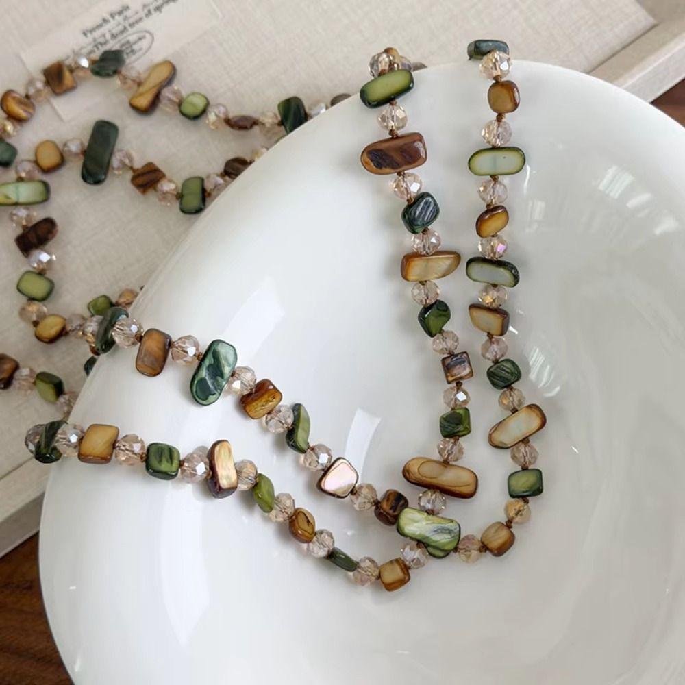 Irregular Bohemia Pendant Necklace Creative Long Sweater Chain Shell Multilayer Necklace  Summer