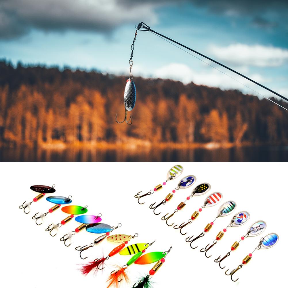 16pcs Sequins Fishing Lure Kit 3.5g 5.5g Artificial Bait with Treble Hook Fishing Accessory