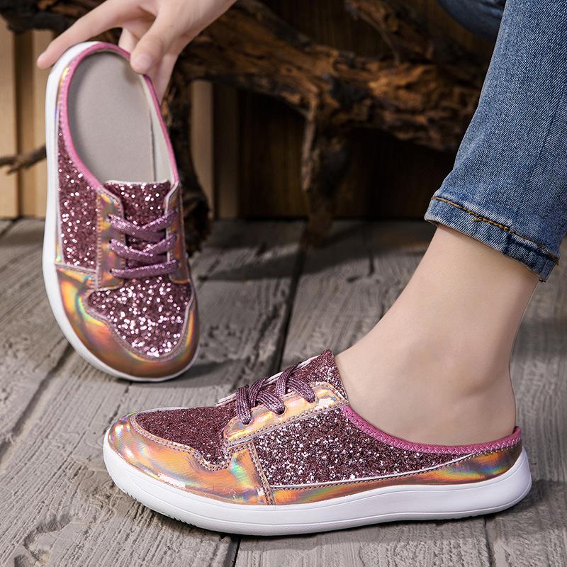 Large size gold sequins reflective punk style spring new board shoes spirit guy casual trendy shoes