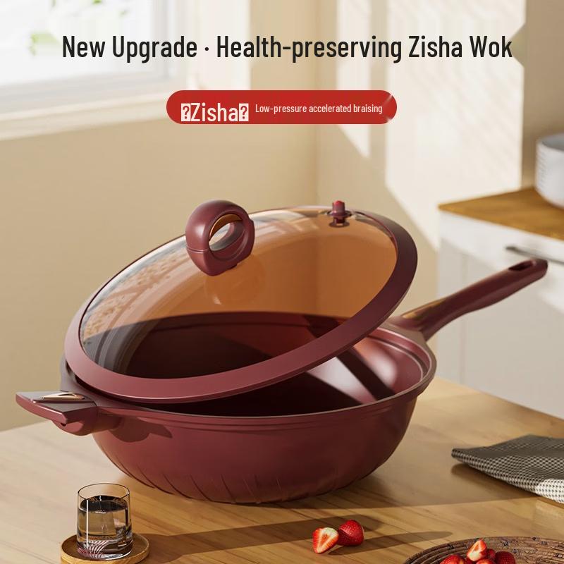 ZISIZ 32cm Non-stick Stone Wok