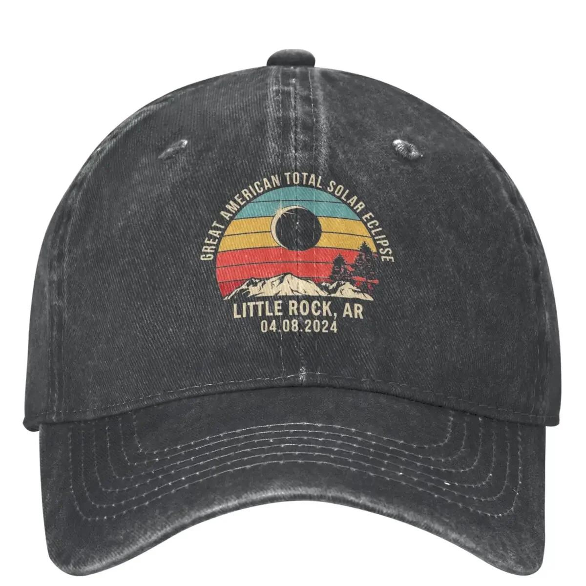 

Повседневная бейсболка Little Rock Total Solar Eclipse 2024 в стиле унисекс с потертостями, летняя кепка для улицы Adjustable